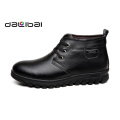 Best price $9 plush warm men winter high neck leather shoes for men